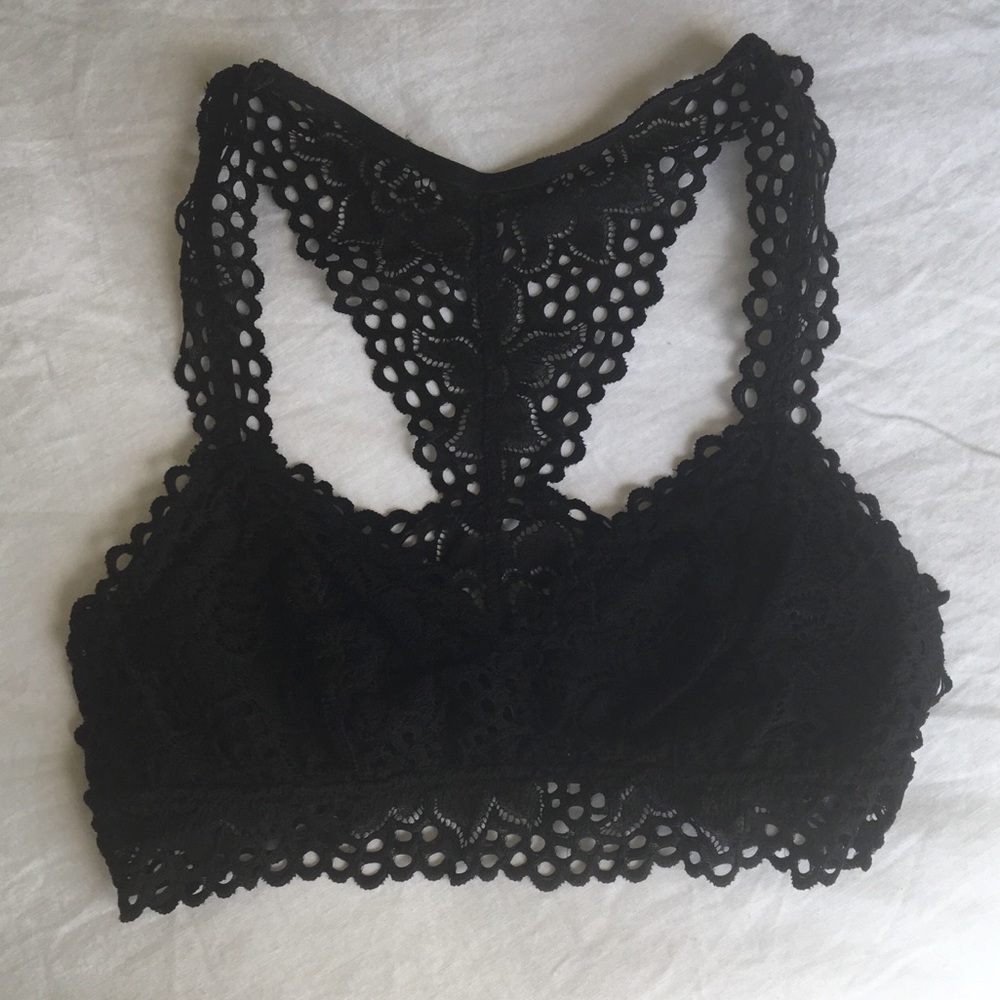 Aerie Bralette - Black Boho Racerback